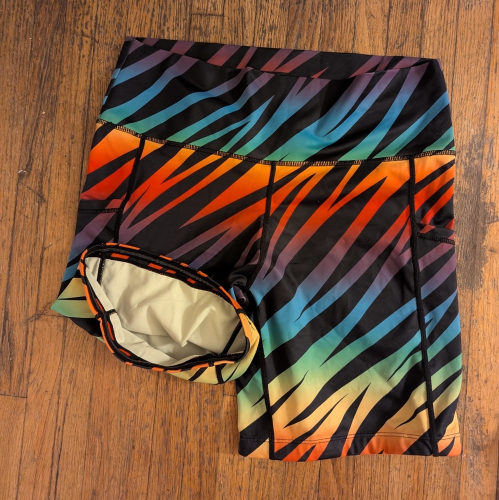 Constantly Varied Gear Multicolor Striped Bike Shorts